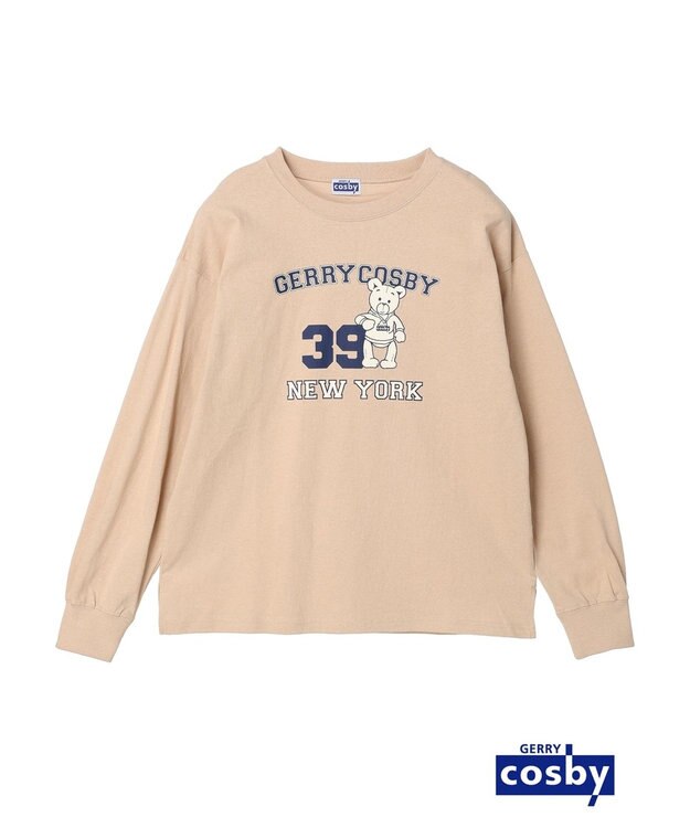 earth music&ecology Ｃｏｓｂｙ×ｅａｒｔｈ　ベアープリントロングＴシャツ Light Beige