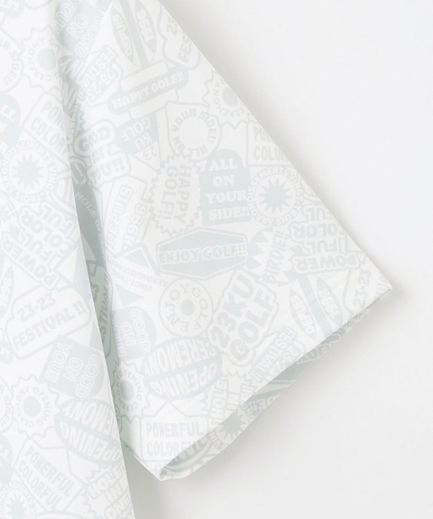 23区GOLF 【MEN】【吸水速乾・UVケア】ステッカープリント モックネックシャツ ホワイト系4