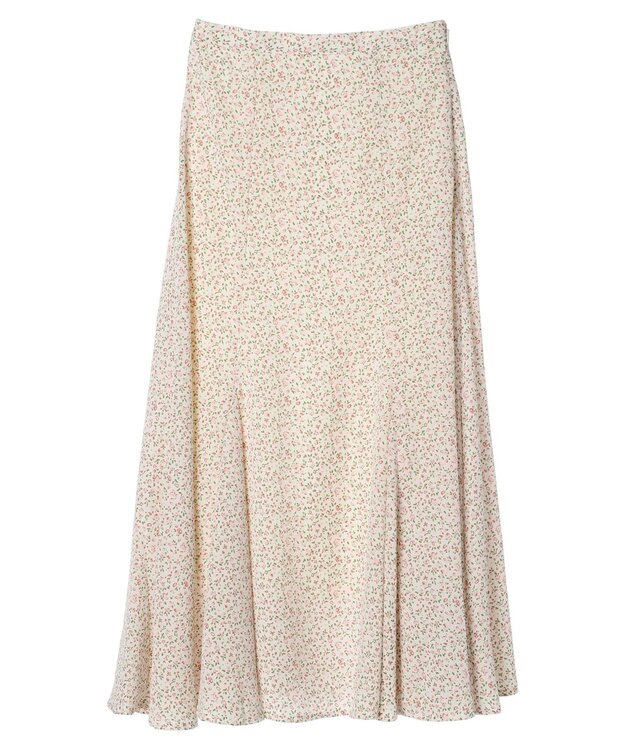 earth music&ecology 揺れる小花柄裾フレアスカート Pink