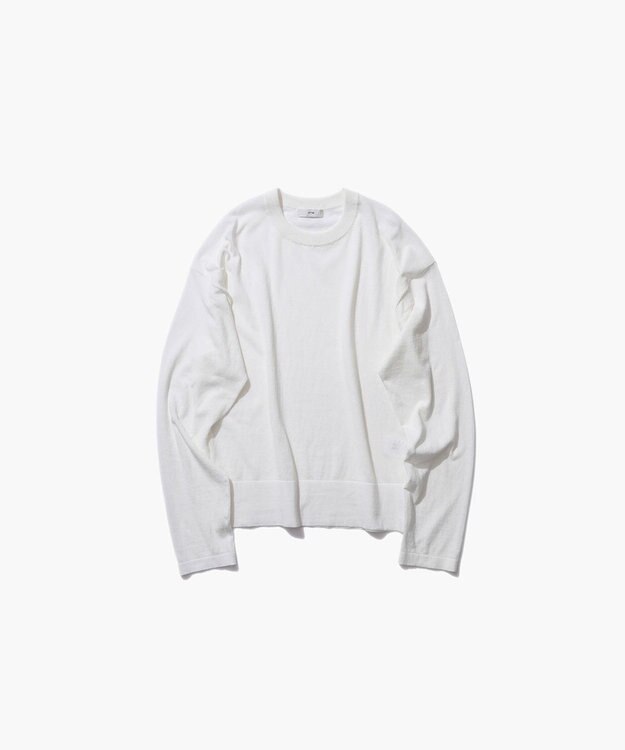 ATON RECYCLED FRESCA COTTON | クルーネック セーター WARM WHITE