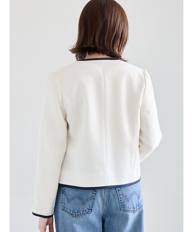 Te chichi ライトツイードバイカラージャケット《2026 spring catalog item》 アイボリー