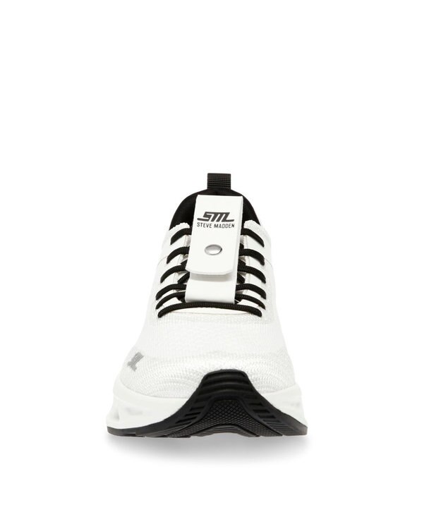 STEVE MADDEN SURGE 1 デザインソールニットスニ―カー ホワイトシルバー