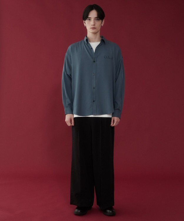 WEGO アムンゼンワンポイントBIGシャツ（LS） サックス