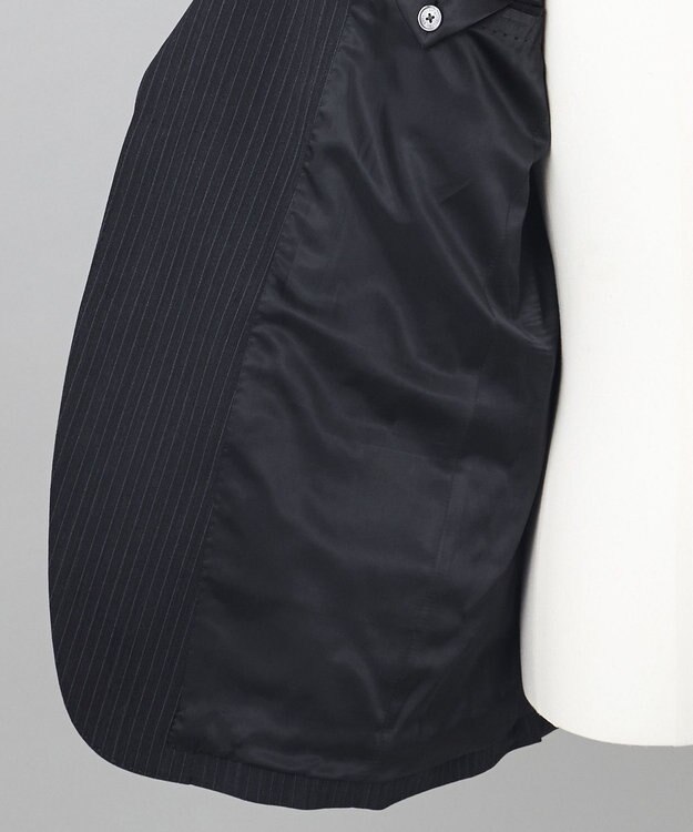 GOTAIRIKU 【オールシーズン対応】ALL SEASON 2WAY STRETCH スーツ グレー系1(グレー×細ブルーストライプ)