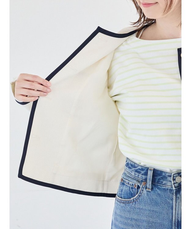 Te chichi ライトツイードバイカラージャケット《2026 spring catalog item》 アイボリー