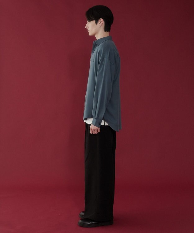 WEGO アムンゼンワンポイントBIGシャツ（LS） サックス