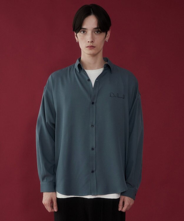 WEGO アムンゼンワンポイントBIGシャツ（LS） サックス