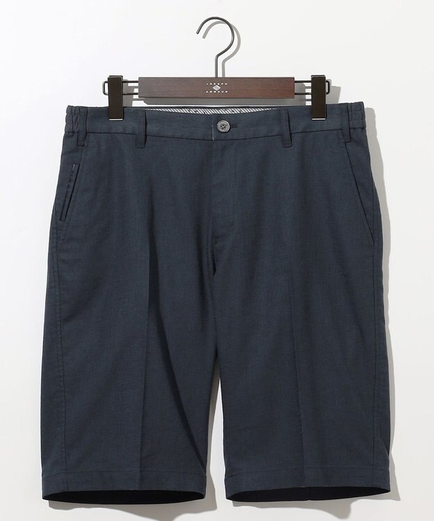 JOSEPH ABBOUD 【ウエストも伸びる/清涼/ストレッチ】ストレッチリネンシャンブレーショートパンツ ネイビー系