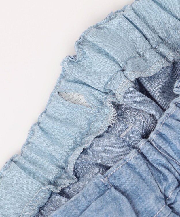 ANY KIDS シャンブレー ガウチョパンツ ブルー