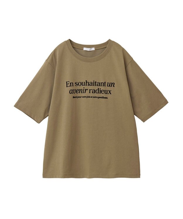 Green Parks ５分袖フロッキーロゴプリントＴＥＥ Khaki