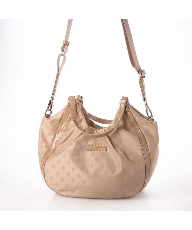 Y'SACCS ドット柄ジャガードエナメルアクセント2wayトート ライトピンク