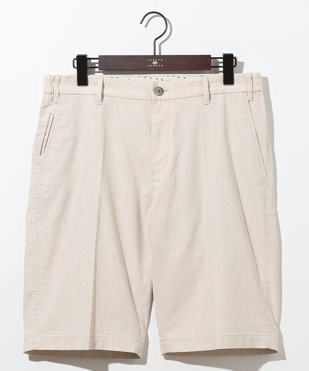 JOSEPH ABBOUD 【ウエストも伸びる/清涼/ストレッチ】ストレッチリネンシャンブレーショートパンツ アイボリー系