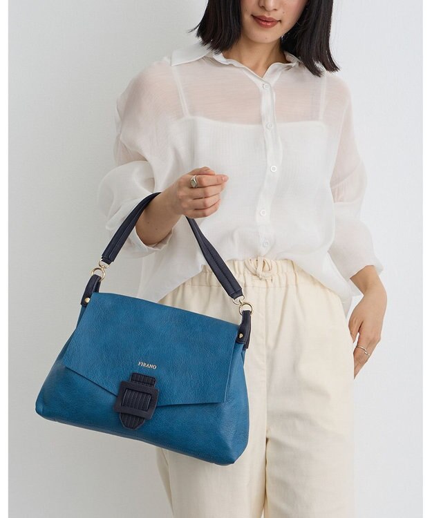 MioFIRANO バックル付きフラップトートバッグ 2WAY　FIRANO フィラノ BLUE