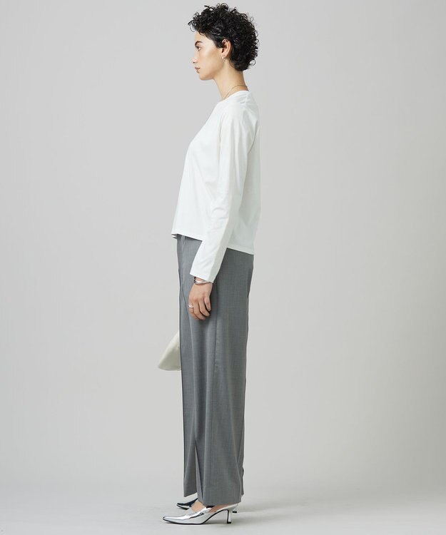 ICB 【洗える】シンプルジャージー クロップドTシャツ オフホワイト系