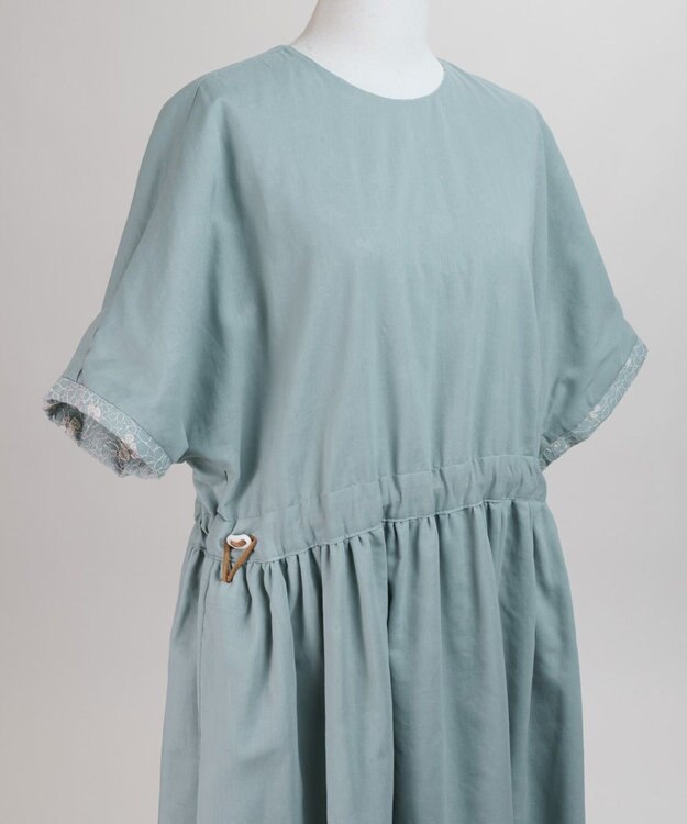 muuc 【手刺繍のような刺繍が美しい】ハイドランジア ドレス ブルー