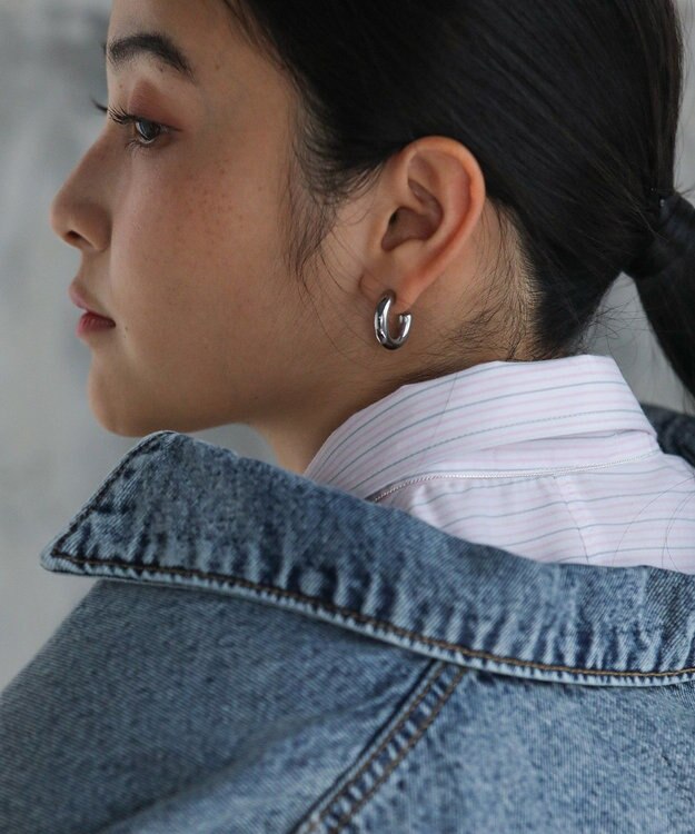 Green Parks ｅｖｅｒｙｗａｌｋ．ステンレスチャンキーフープピアス Silver