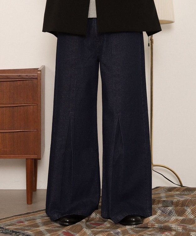 WEGO センタータックバギーフレアデニム デニムインディゴ