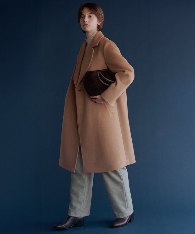 J.PRESS LADIES Pureラムウール ダブル ロングコート キャメル系