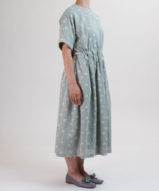 muuc 【手刺繍のような刺繍が美しい】ハイドランジア ドレス ブルー