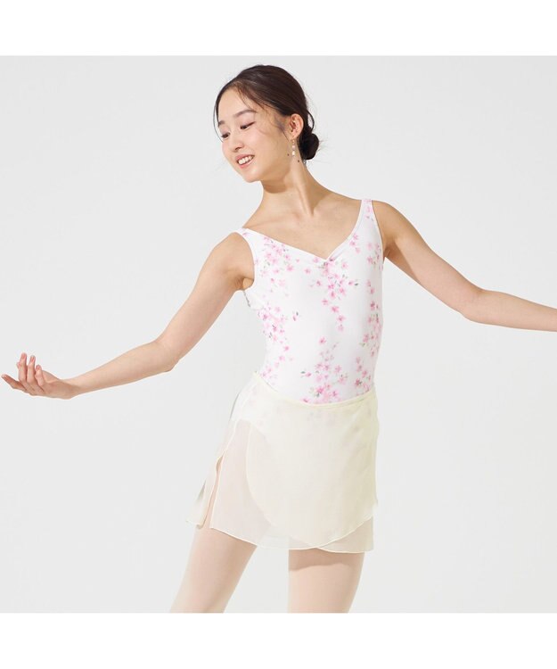 Chacott 【MAY NAGAHISA】ノースリーブレオタード ホワイトプリント