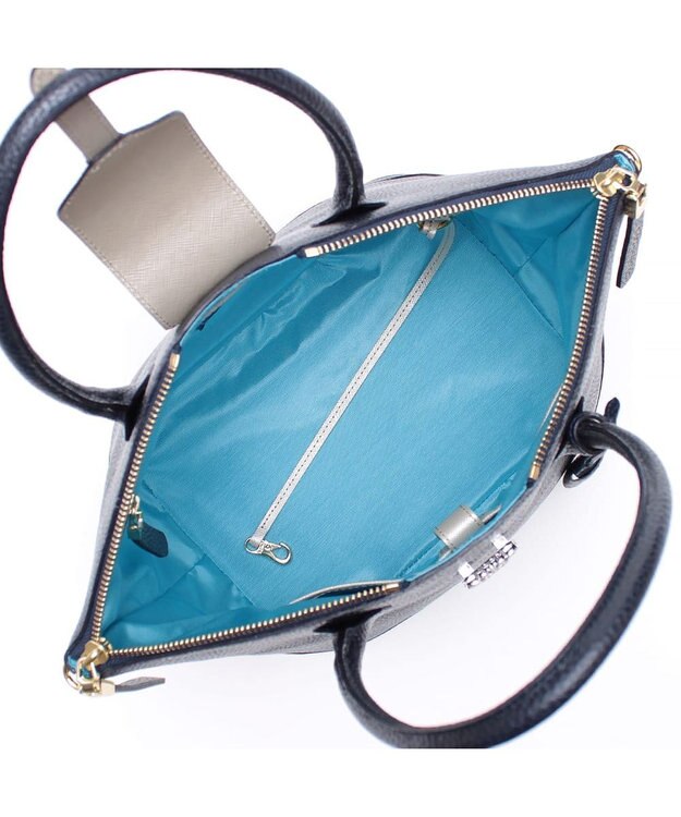 A.D.M.J. 【牛革】ノーブルファスナートート25cm(Dカン＋) NAVY