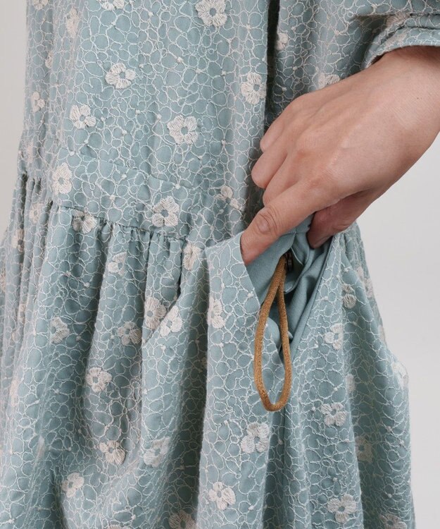 muuc 【手刺繍のような刺繍が美しい】ハイドランジア ドレス ブルー
