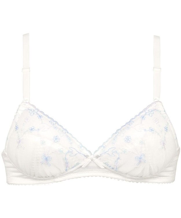 Wing ジュニア ノンワイヤーブラ Wing Teen やさしいフィット感 綿混素材(カップ肌側) 【STEP3 まるみをおびてきた胸に】 RB6136 ウイング／ワコール ブルー