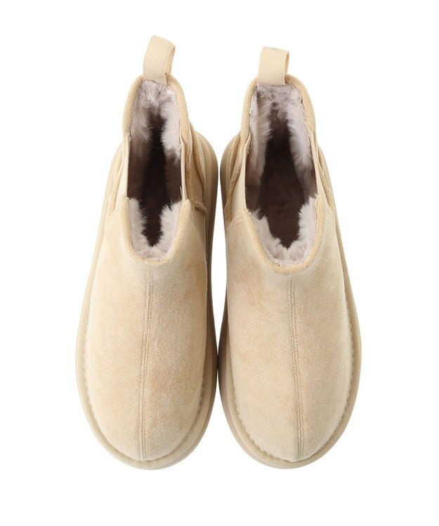 Green Parks ＲＵＰＩＳ．サイドゴア厚底ムートンブーツ Beige