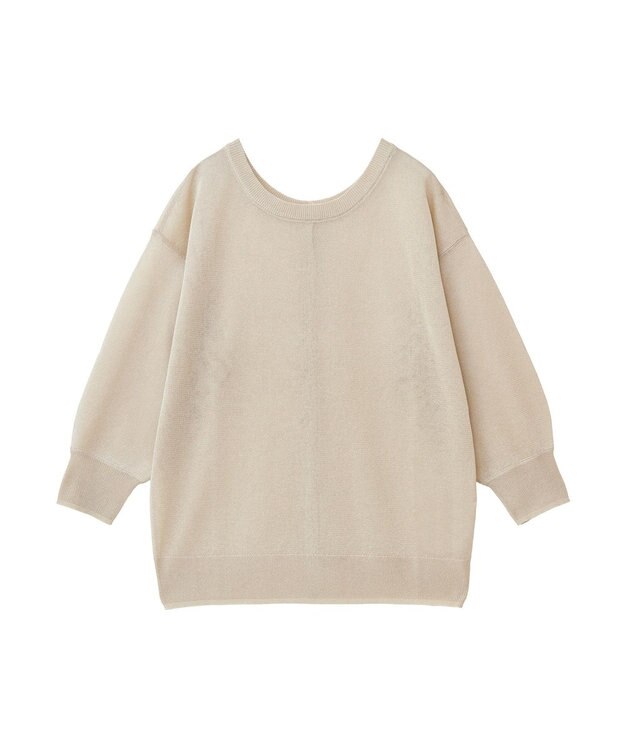 Green Parks ２ｗａｙ　７分袖ブライトシアーニットプルオーバー Beige