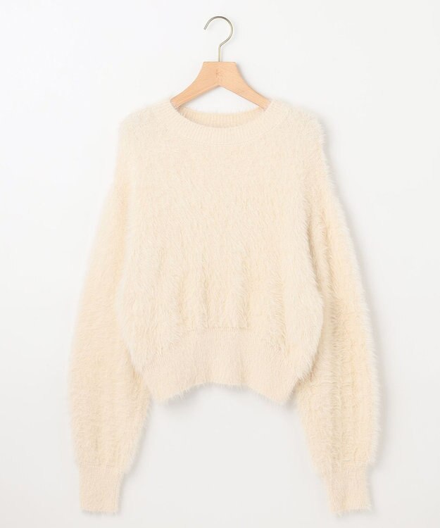 組曲 ナイロンファー ニット アイボリー系