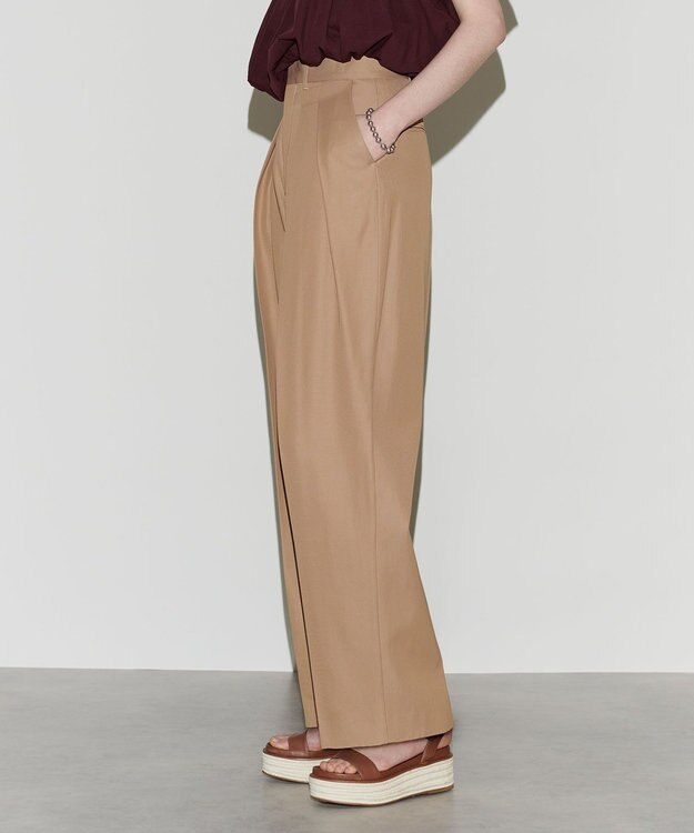 NAVE 【Nave　洗える】バルキーツイル   タックパンツ キャメル系