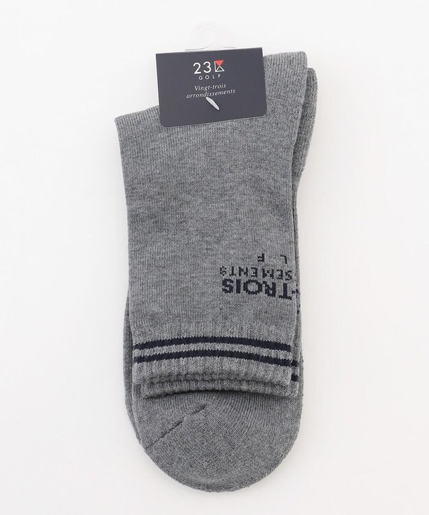 23区GOLF 【MEN】バックロゴレギュラーソックス　１８ｃｍ ライトグレー系