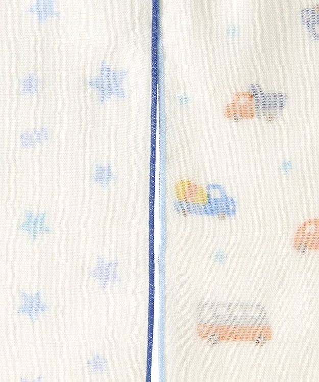 MIKI HOUSE HOT BISCUITS ガーゼハンカチ2枚組セット 白×ブルー