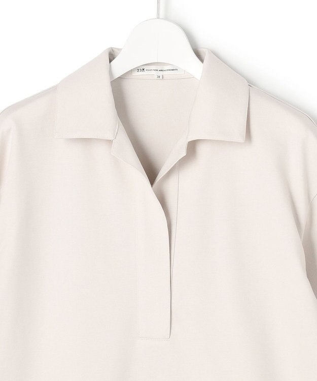 23区 【先行予約】コンパクトツイル スキッパー カットソー ベージュ系