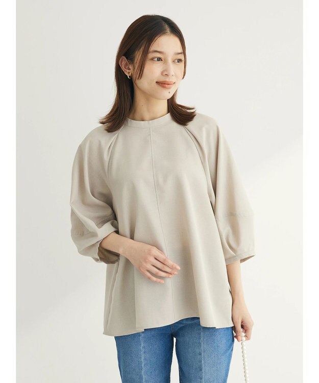 Green Parks 接触冷感　ラグランスリーブブラウス Light Beige