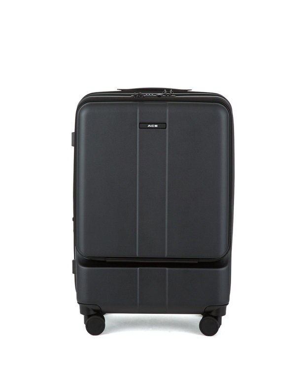 ACE BAGS & LUGGAGE ACE フォールズ スーツケー  4~5泊目安 フロントポケット・キャスターストッパー機能付き 06906 エース マットブラック