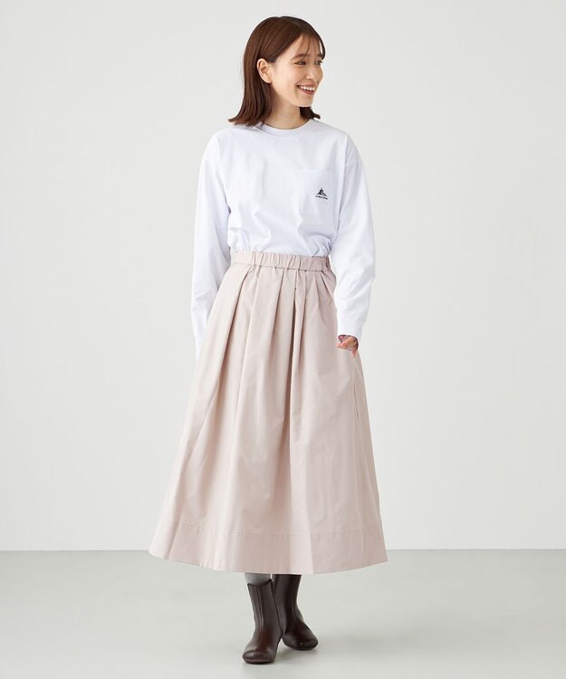 SHARE PARK LADIES 【UVカット・吸水速乾・ストレッチ・軽量 】刺繍ポケットＴシャツ（S・Mサイズ） アイボリー系