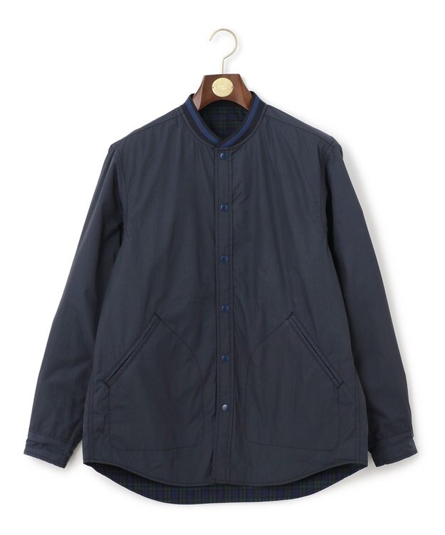 J.PRESS MEN マルチチェック×ナイロンタフタワッシャー リバーシブルシャツ ネイビー系3