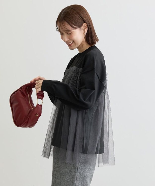 Green Parks チュールドッキングプルオーバー Black