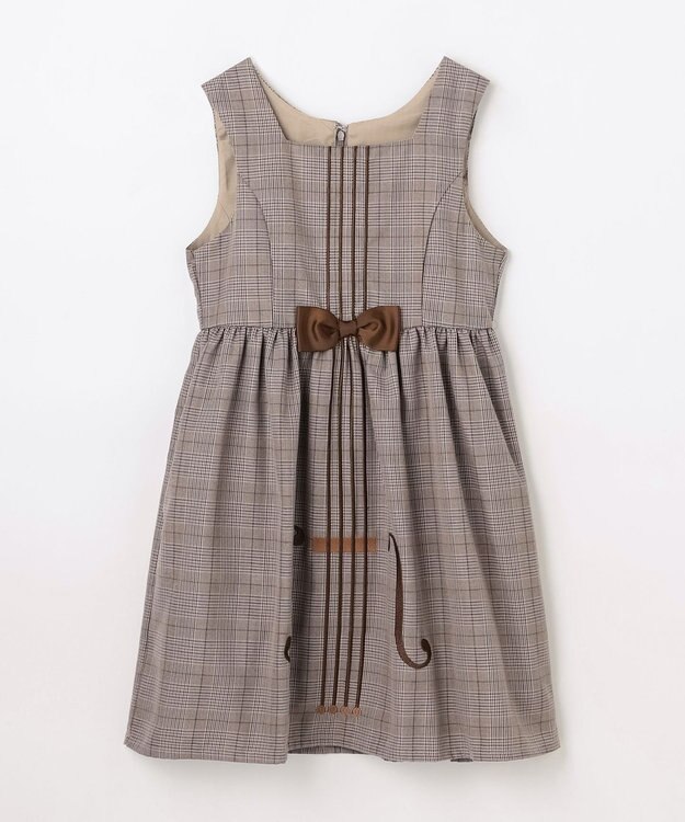 ANY KIDS メロディジャンパースカート ブラウン×チェック