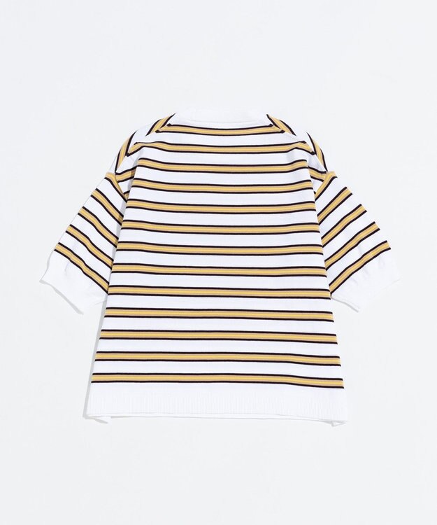 LENO MULTI BORDER KNIT《UNISEX》/ マルチボーダーニット WHITE×YELLOW