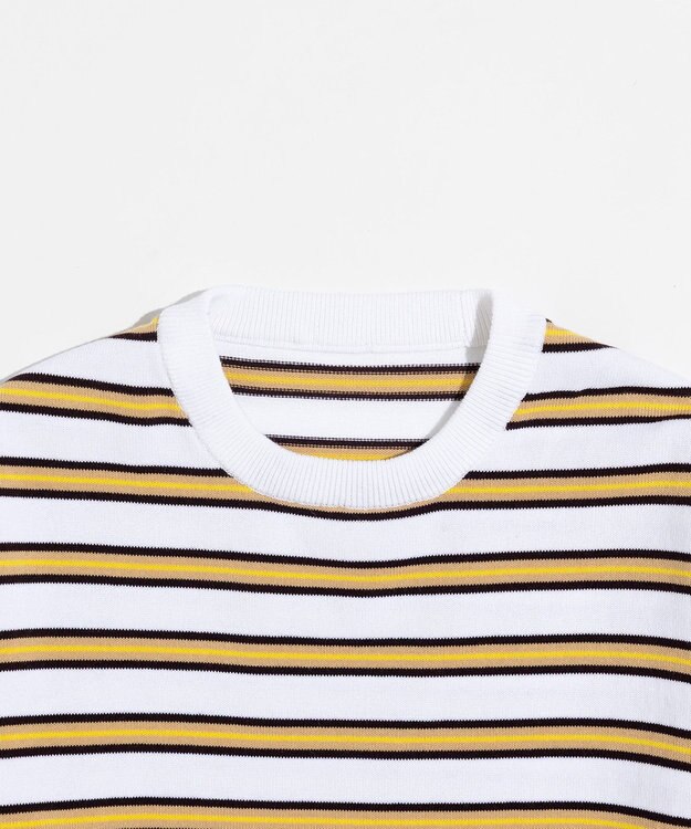 LENO MULTI BORDER KNIT《UNISEX》/ マルチボーダーニット WHITE×YELLOW