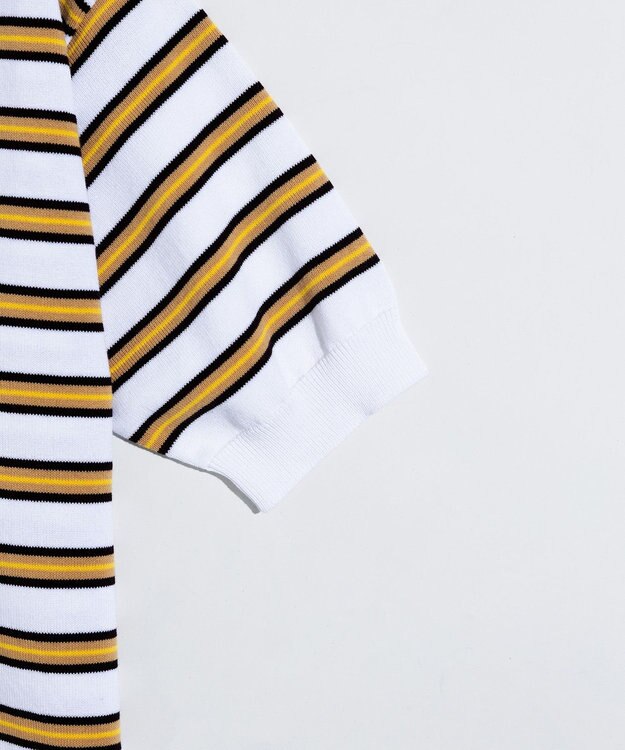 LENO MULTI BORDER KNIT《UNISEX》/ マルチボーダーニット WHITE×YELLOW