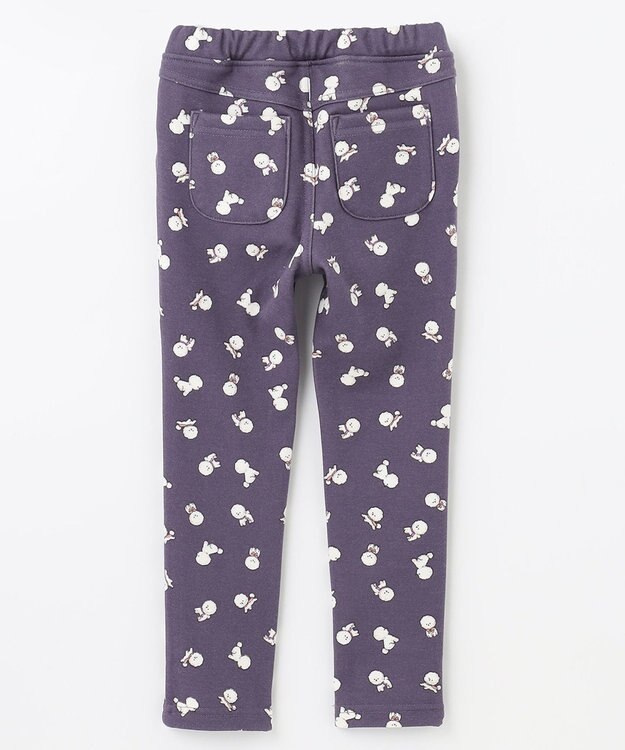 ANY KIDS 裏シャギー総柄ガーリーパンツ モーヴ×イヌ柄