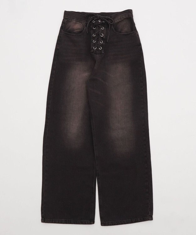 WEGO レースアップデニムパンツ ブラック
