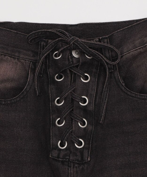 WEGO レースアップデニムパンツ ブラック