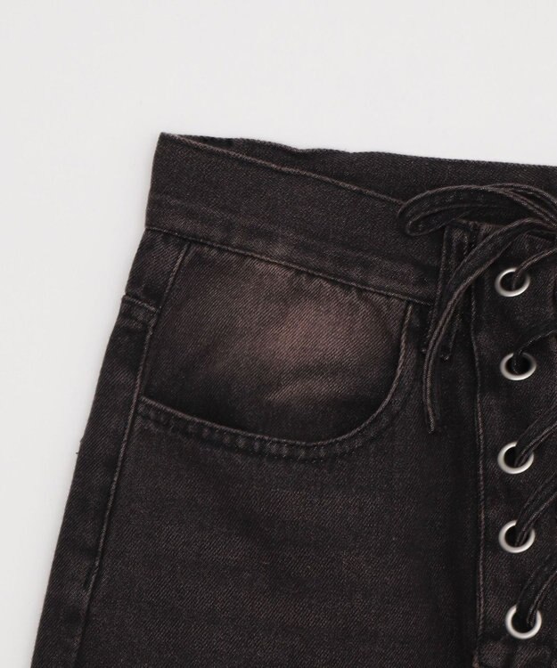 WEGO レースアップデニムパンツ ブラック