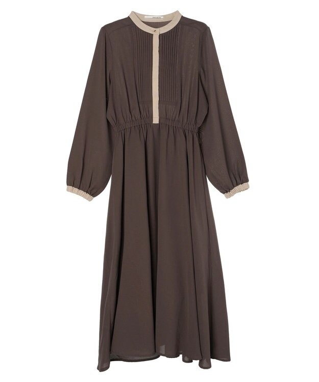 Green Parks ・ＥＬＥＮＣＡＲＥ　ＤＵＥ　バイカラーピンタックワンピ Charcoal Gray