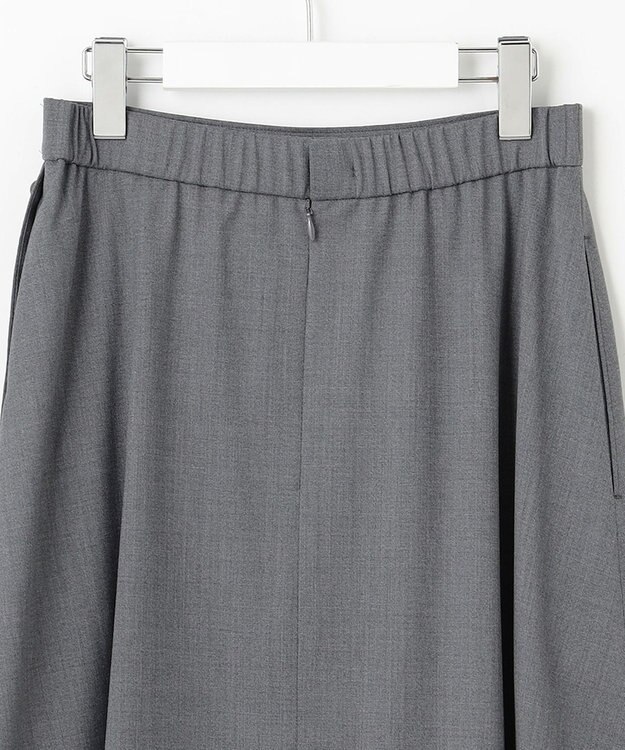 自由区 【洗える】TWラチネストレッチフレア スカート グレー