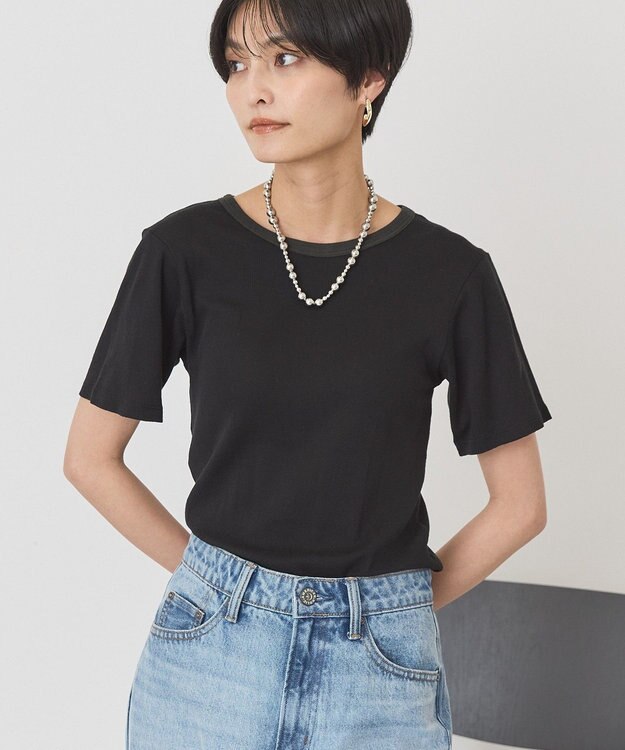 AMERICAN HOLIC 【２点セット】リンガーＴシャツ＋カーディガン Black